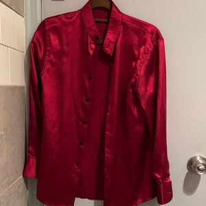 Sleek Red Button-Up Shirt